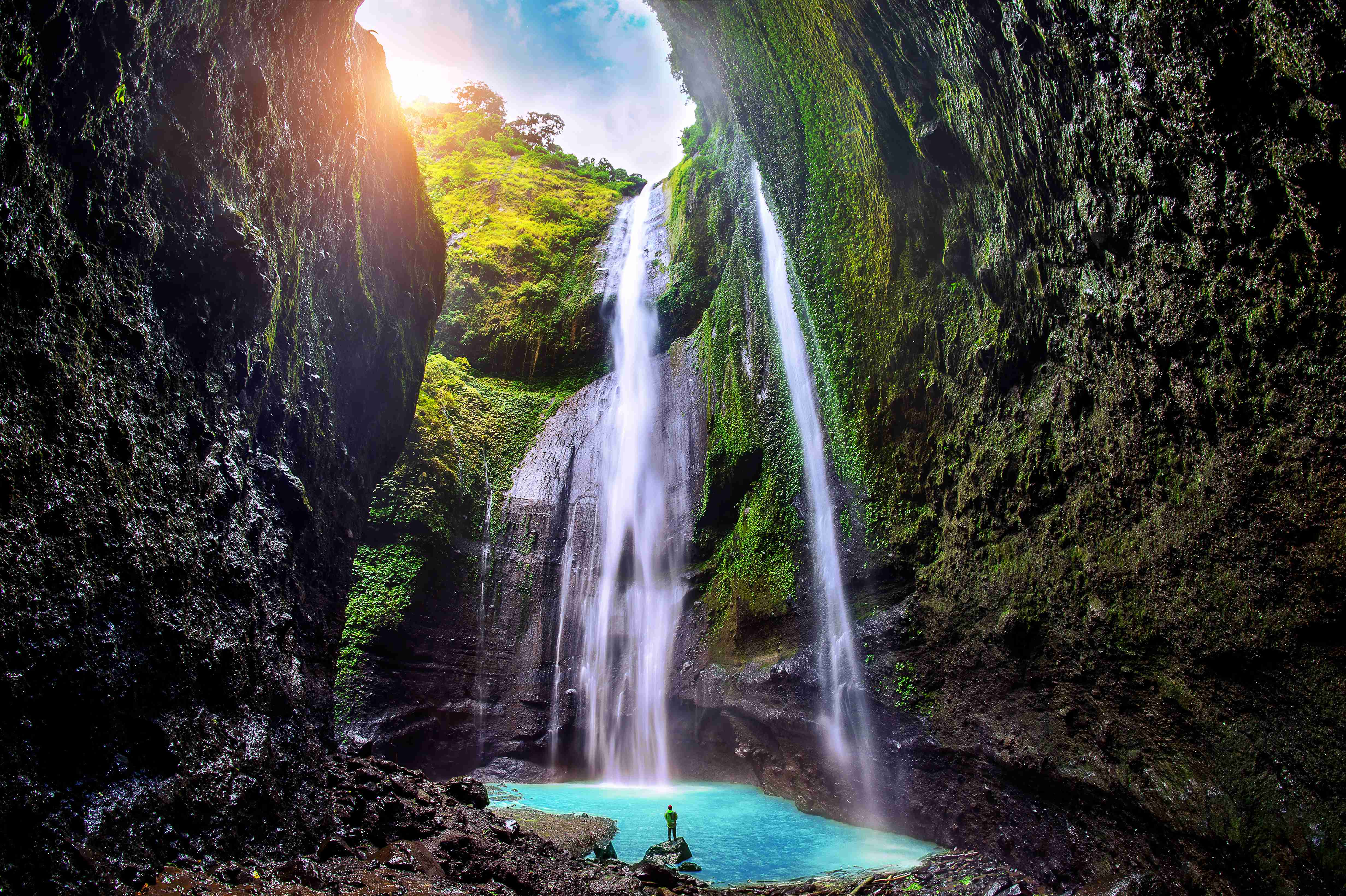 sceneries of Madakaripura waterfall